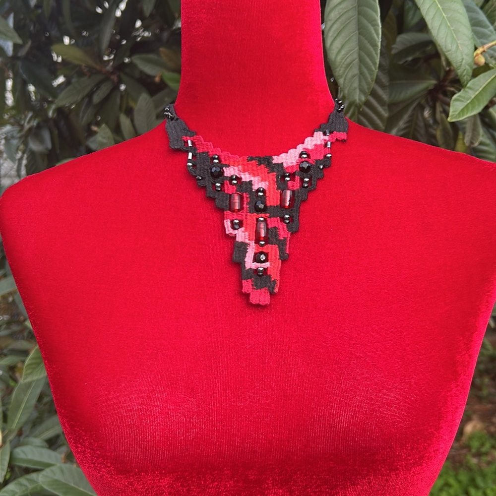 Macrame and Glass Necklace